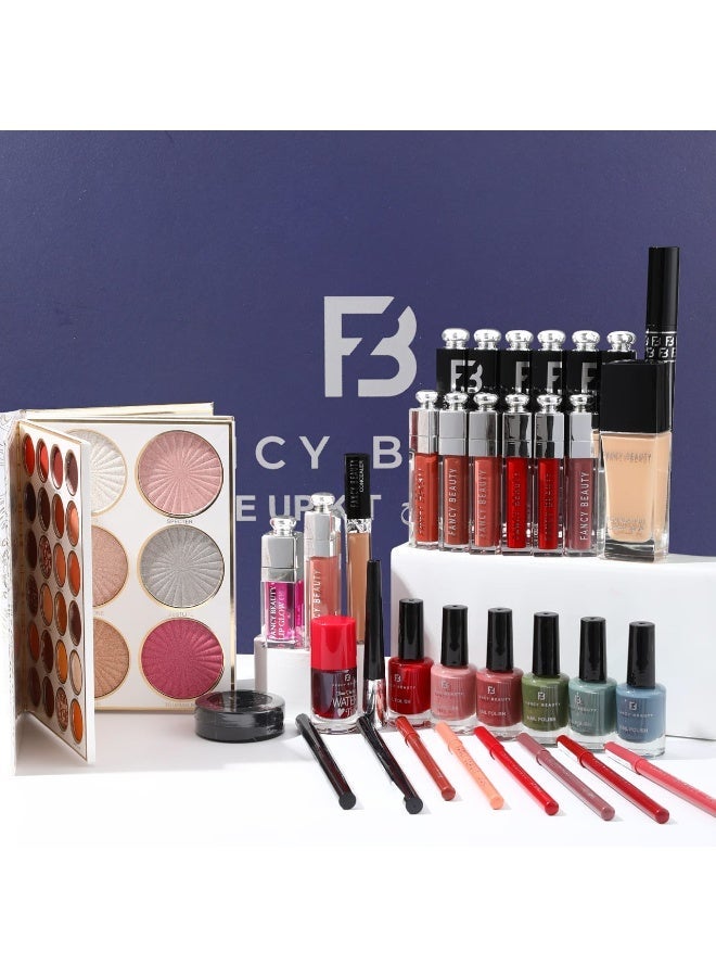 فنسي بيوتي طقم مكياج فاخر من Fancy Beauty، يحتوي على مجموعة متكاملة من مستحضرات التجميل - Image 4